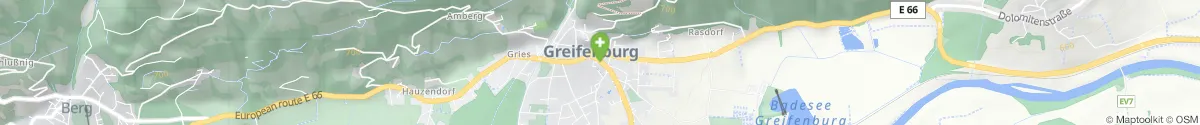 Map representation of the location for Laurentius-Apotheke in 9761 Greifenburg